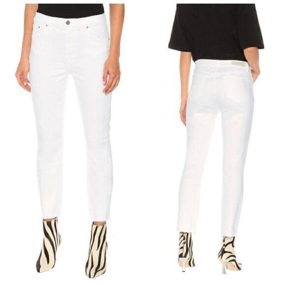 NWT GRLFRND White Reed High-Rise Slim Jeans sz 27 - Picture 1 of 8